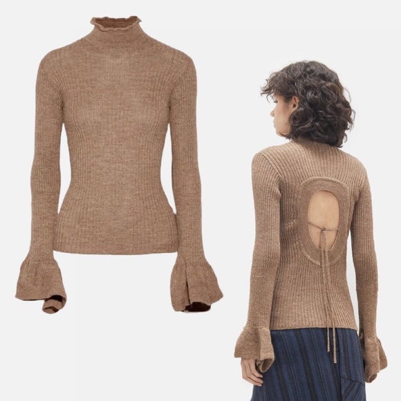 Acne Studios Raine Alpaca Turtleneck Sweater in Caramel Brown Size Small S - Picture 1 of 4